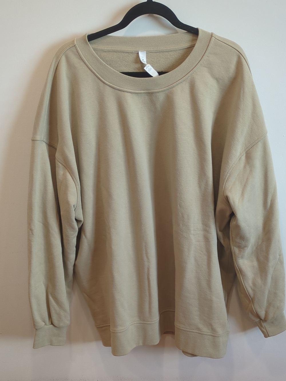 Athleisure Overized Street Minimalist Lululemon Tan Taupe Sweatshirt Size 14 EUC